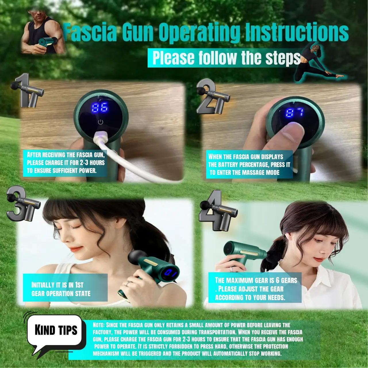 Muscle Massage Gun Protable Body Massager Deep Handheld Percussion Massager For Body Back And Neck Leg