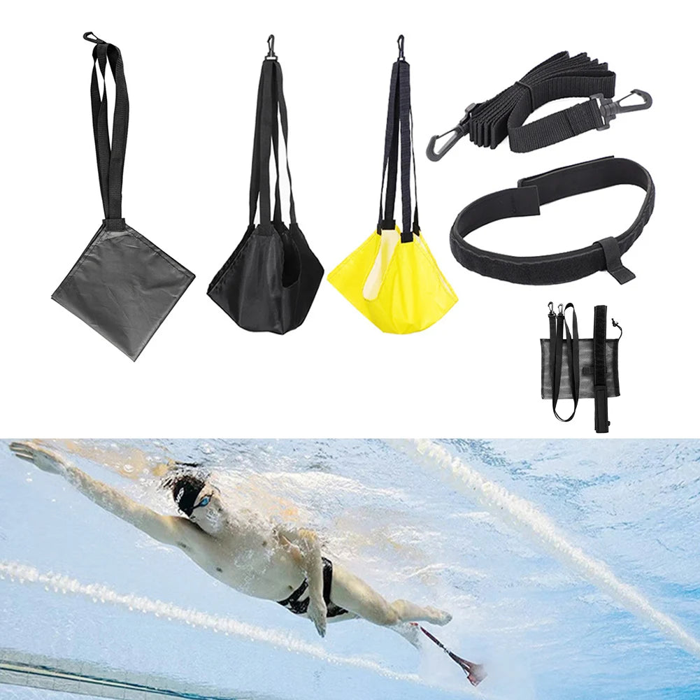 Swimming Resistance Parachute Training Belt Set
